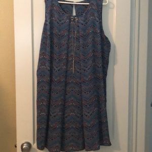 NWT NY Collection Blue Multi Dress
